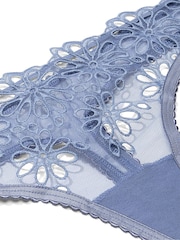 Victoria's Secret Smokey Blue Thong Eyelet Mesh Knickers - Image 4 of 4