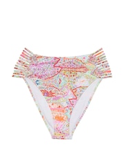 Victoria's Secret Paisley Pink High Waisted Macrame Bikini Bottoms - Image 3 of 3