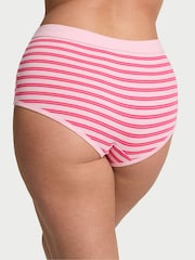 Victoria's Secret Pretty Blossom Pink Stripe Short Cotton Rib Logo Knickers - Image 2 of 2
