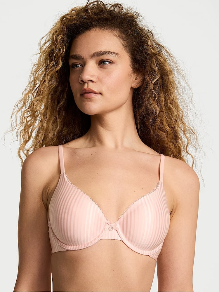 Victoria's Secret Purest Pink Stripe Full Cup Bra - Image 1 of 2 Victoria's Secret Purest Pink Stripe Full Cup Bra - Image 1 of 2