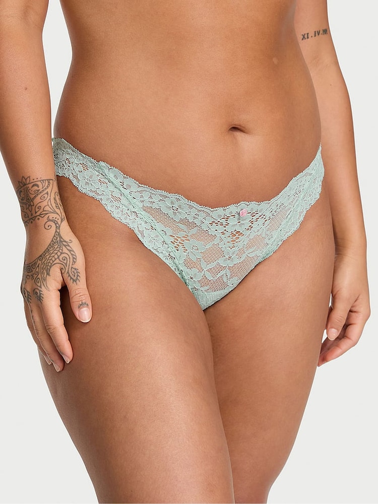 Victoria's Secret Silent Blue Bikini Lace Knickers - Image 1 of 2