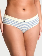 Victoria's Secret Cream Stripe Nude Hipster Cotton Rib Logo Knickers - Image 1 of 2