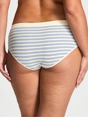 Victoria's Secret Cream Stripe Nude Hipster Cotton Rib Logo Knickers - Image 2 of 2