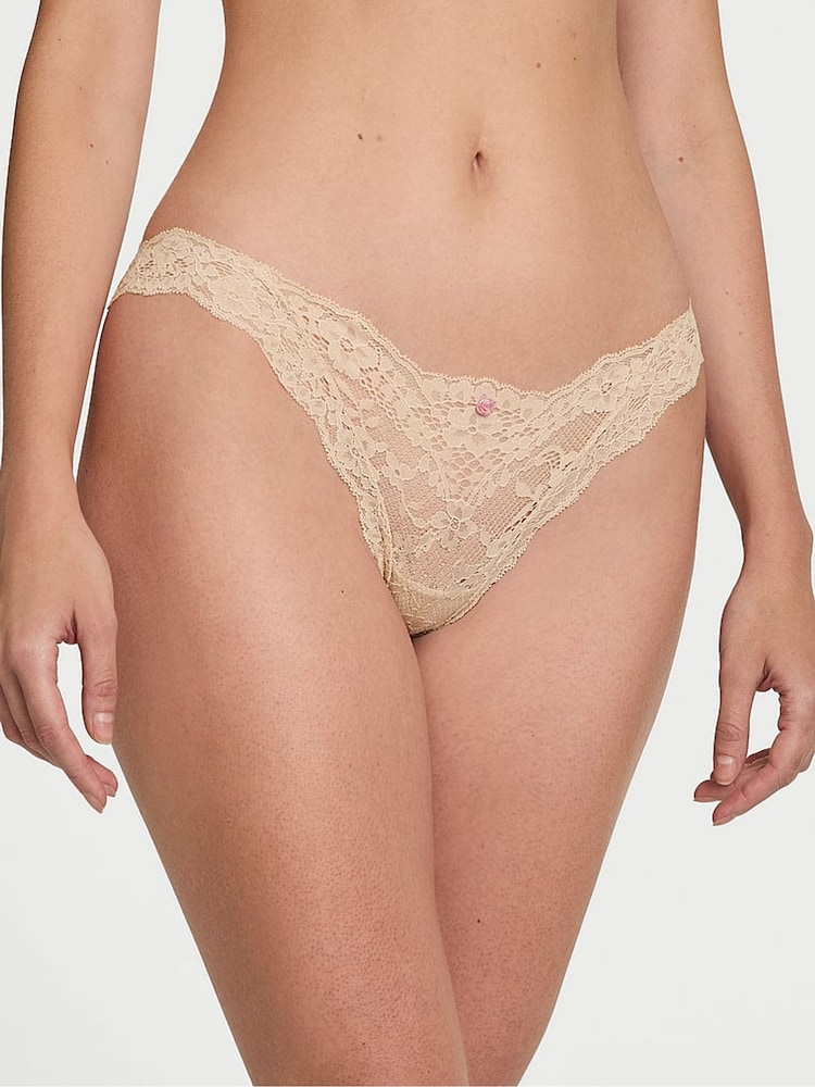 Victoria's Secret Marzipan Nude Bikini Lace Knickers - Image 1 of 2