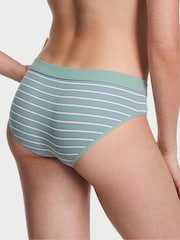 Victoria's Secret Seasalt Green Stripe Hipster Cotton Rib Logo Knickers - Image 2 of 2