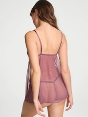 Victoria's Secret Purple Vapor Sheer Lace Triangle Babydoll Set - Image 2 of 2