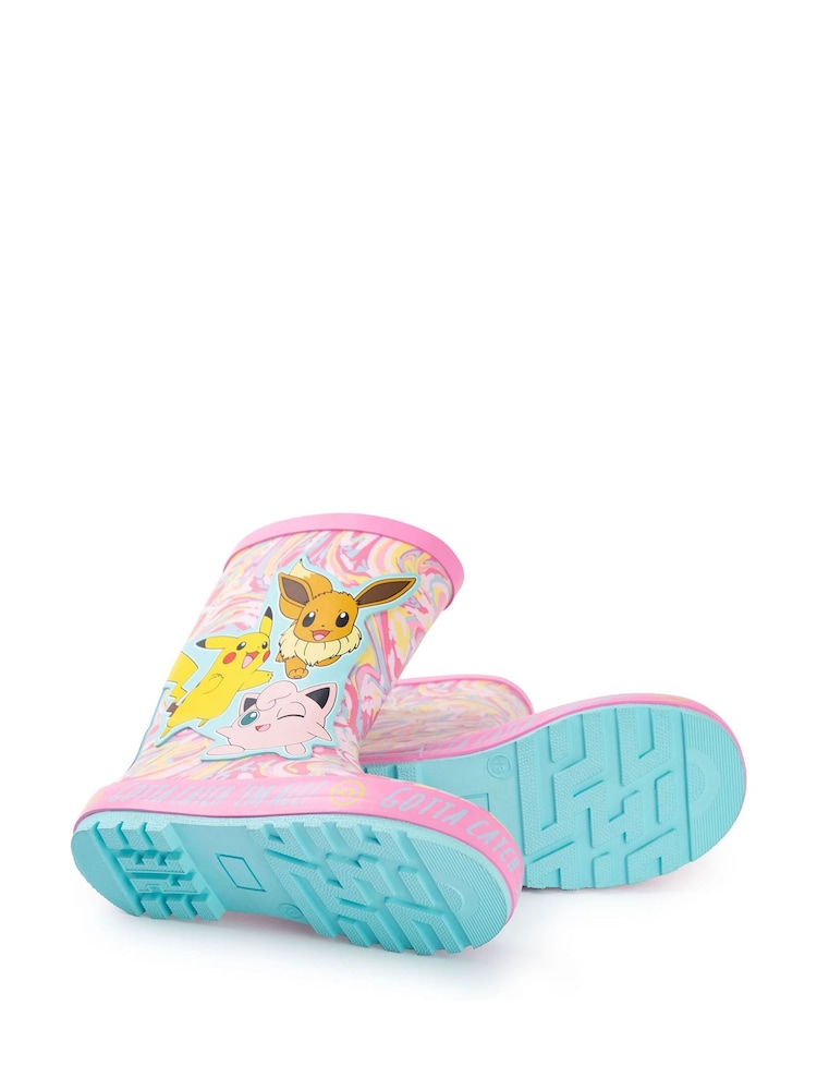 Rose - Bottes de pluie Pokémon Vanilla Underground enfant avec poignées - Image 4 of 6