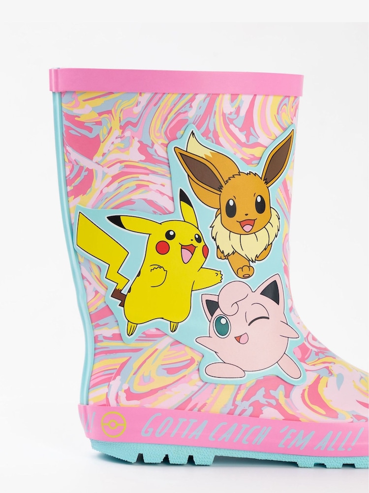 Rose - Bottes de pluie Pokémon Vanilla Underground enfant avec poignées - Image 5 of 6