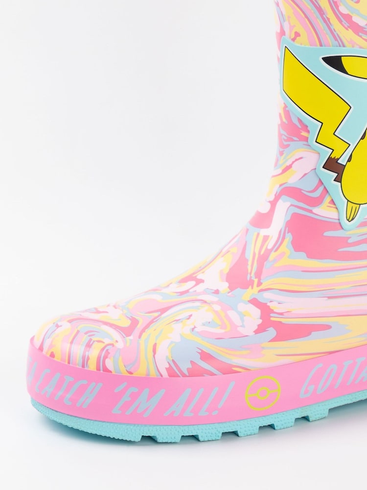 Vanilla Underground Pink Kids Pokemon Wellies with Handles - Image 6 of 6 Vanilla Underground Pink Kids Pokemon Wellies with Handles - Image 6 of 6