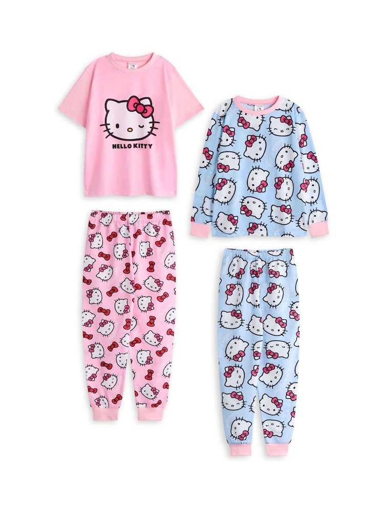 Vanilla Underground Pink Hello Kitty Girls Pyjamas 2 Pack Set - Image 1 of 5
