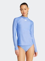 adidas Blue Long Sleeve Rash Vest - Image 1 of 6