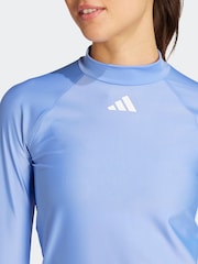 adidas Blue Long Sleeve Rash Vest - Image 4 of 6