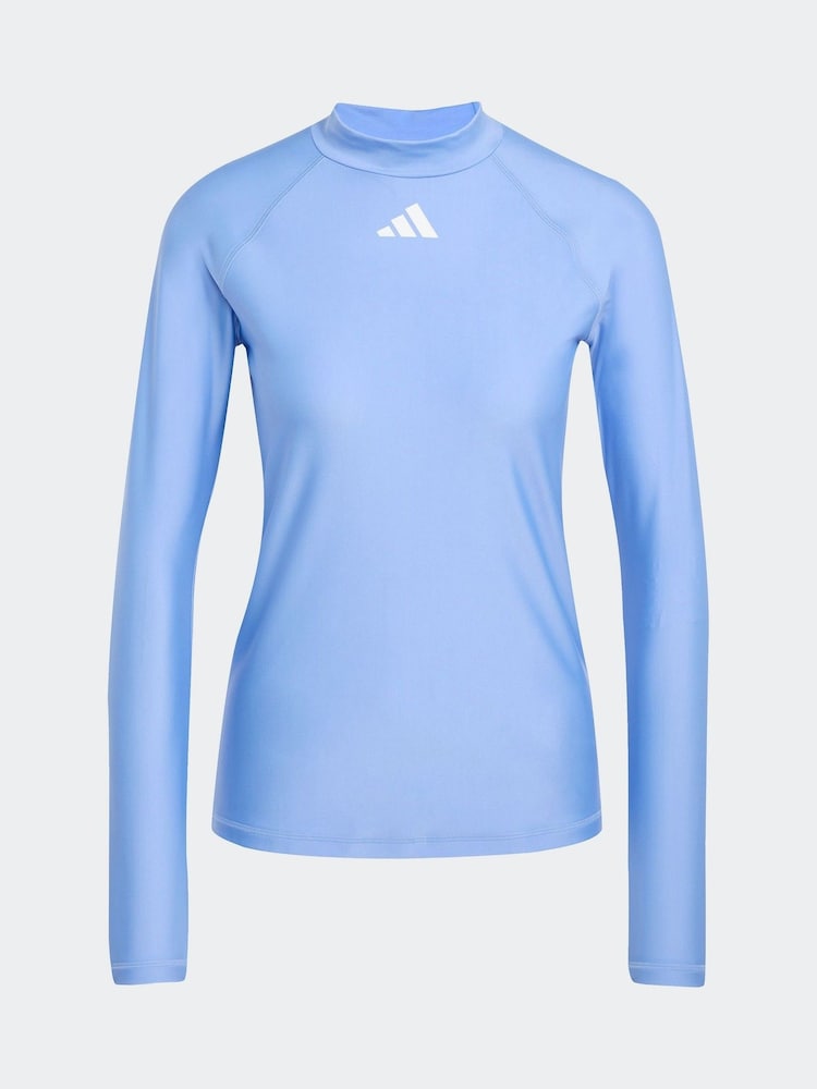 adidas Blue Long Sleeve Rash Vest - Image 6 of 6