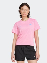 adidas Pink Own The Run T-Shirt - Image 1 of 6