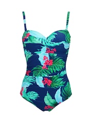 Pour Moi Blue Santa Monica Strapless Tummy Control Swimsuit - Image 3 of 4