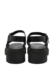 Ravel Black Leather Flatform Sandals - Image 3 of 4