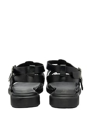 Ravel Black/chrome Leather Flat Sandals - Image 4 of 4