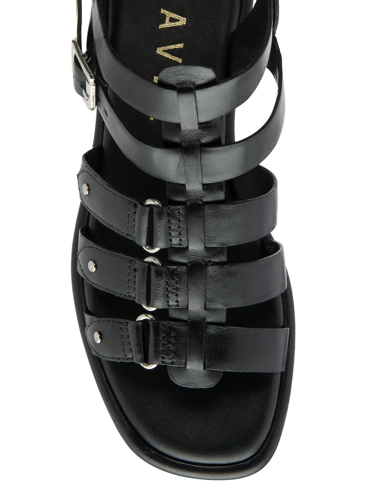 Ravel Black/chrome Leather Flat Sandals - Image 4 of 4