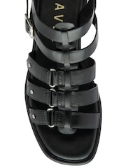 Ravel Black/chrome Leather Flat Sandals - Image 5 of 5