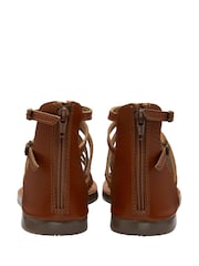 Ravel Brown Leather Flat Strappy Sandals - Image 3 of 4