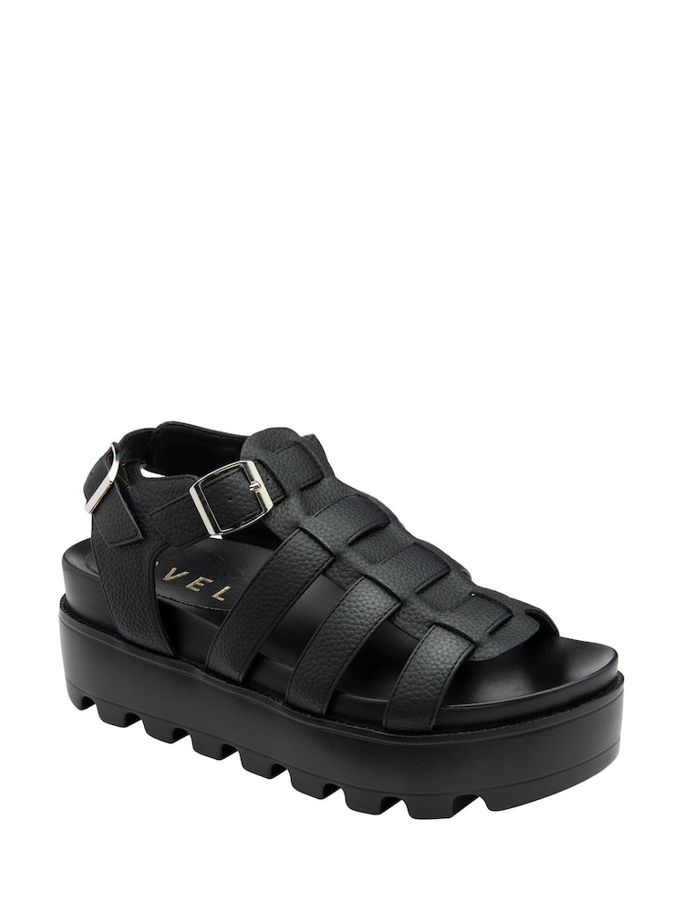 Ravel Black Flatform Gladiator Sandals - Image 1 of 4