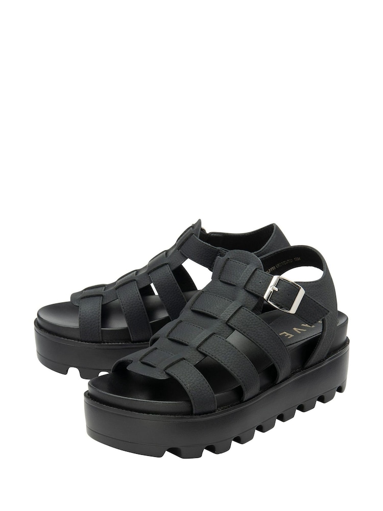 Ravel Black Flatform Gladiator Sandals - Image 2 of 4