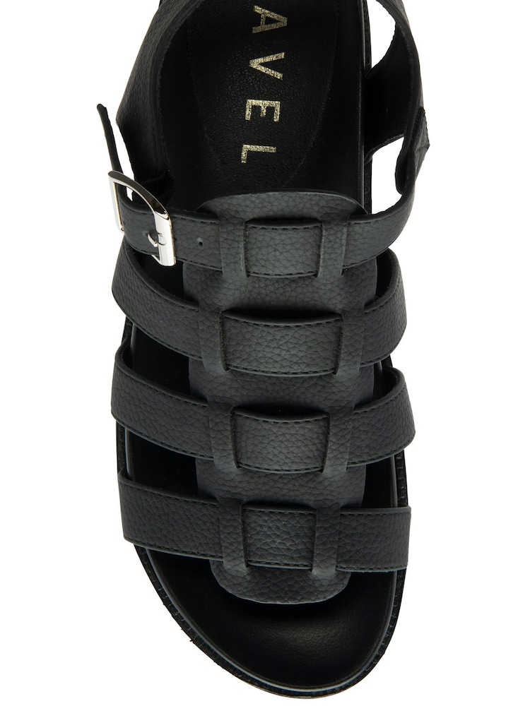 Ravel Black Flatform Gladiator Sandals - Image 4 of 4