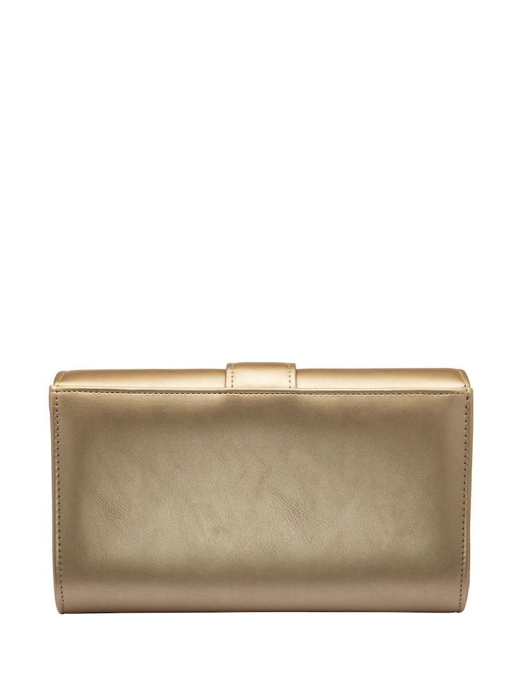 Ravel Gold Clutch Bag with Chain - Image 2 of 4