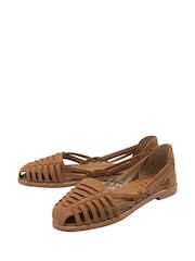 Ravel Brown Leather Slip-On Sandals - Image 2 of 4