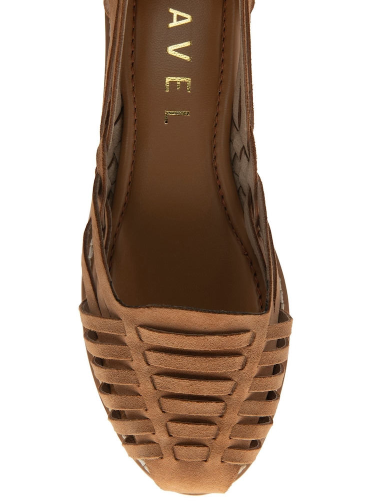 Ravel Brown Leather Slip-On Sandals - Image 4 of 4