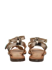 Ravel Gold Leather Flat Sandals - Image 3 of 4