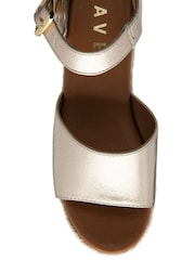 Ravel Gold Peep-Toe Wedge Sandals - Image 4 of 4