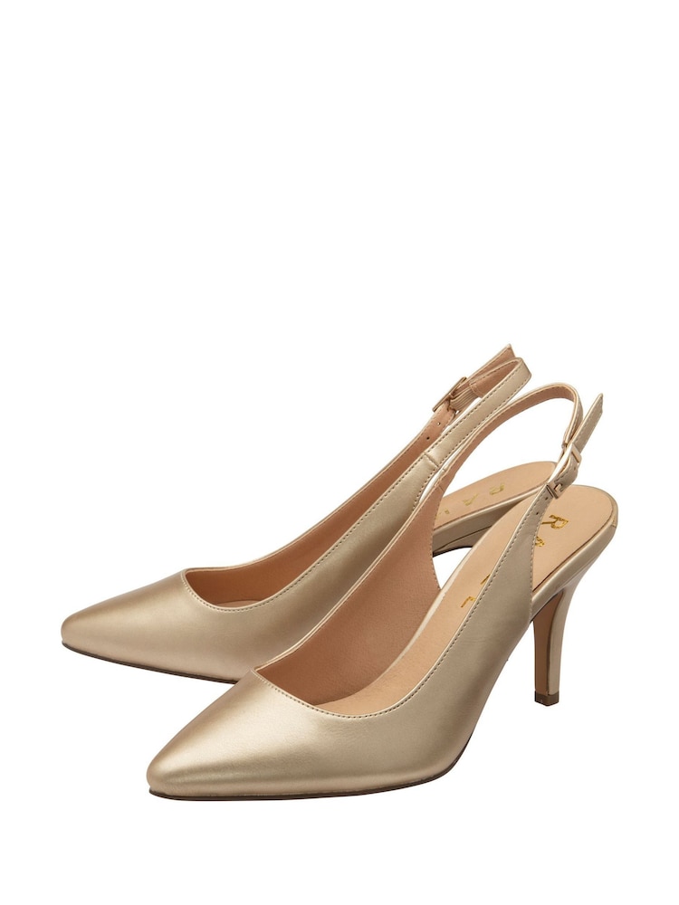 Ravel Gold Slingback Court Shoes - Image 2 of 4