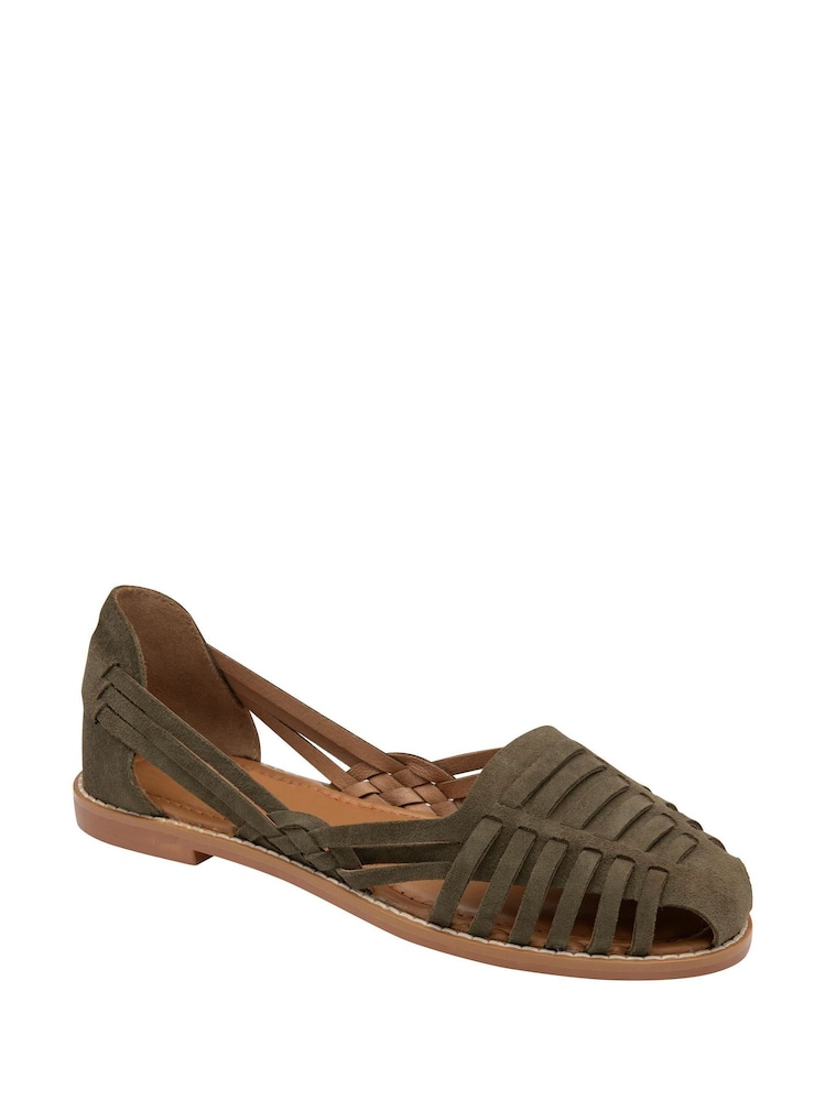 Ravel Green Leather Slip-On Sandals - Image 1 of 4