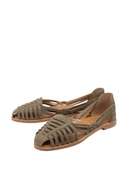 Ravel Green Leather Slip-On Sandals - Image 2 of 4
