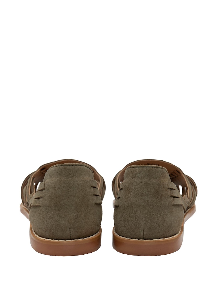 Ravel Green Leather Slip-On Sandals - Image 3 of 4