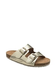 Ravel Silver Leather Mule Sandals - Image 1 of 4