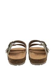 Ravel Silver Leather Mule Sandals - Image 3 of 4