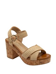 Ravel Natural Open-Toe Platform Sandals - Image 1 of 4