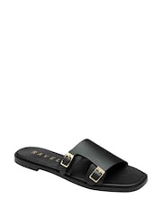 Ravel Black Leather Mule Sandals - Image 1 of 4