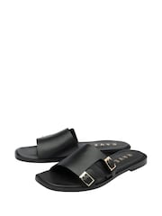 Ravel Black Leather Mule Sandals - Image 2 of 4