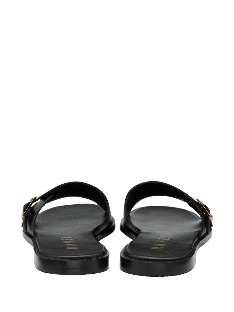 Ravel Black Leather Mule Sandals - Image 3 of 4