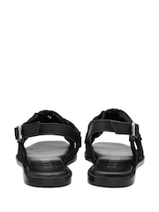 Ravel Black Leather Flat Sandals - Image 3 of 4