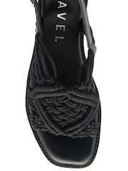 Ravel Black Leather Flat Sandals - Image 4 of 4