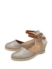 Ravel Silver Leather Espadrille Sandals - Image 2 of 4