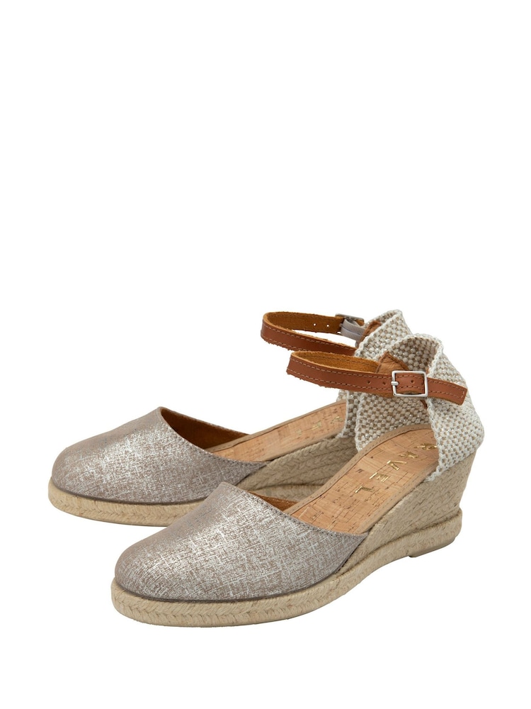 Ravel Silver Leather Espadrille Sandals - Image 2 of 4