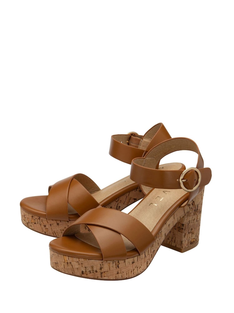 Ravel Brown Open-Toe Platform Sandals - Image 2 of 4