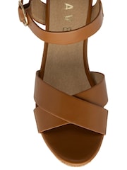 Ravel Brown Open-Toe Platform Sandals - Image 4 of 4