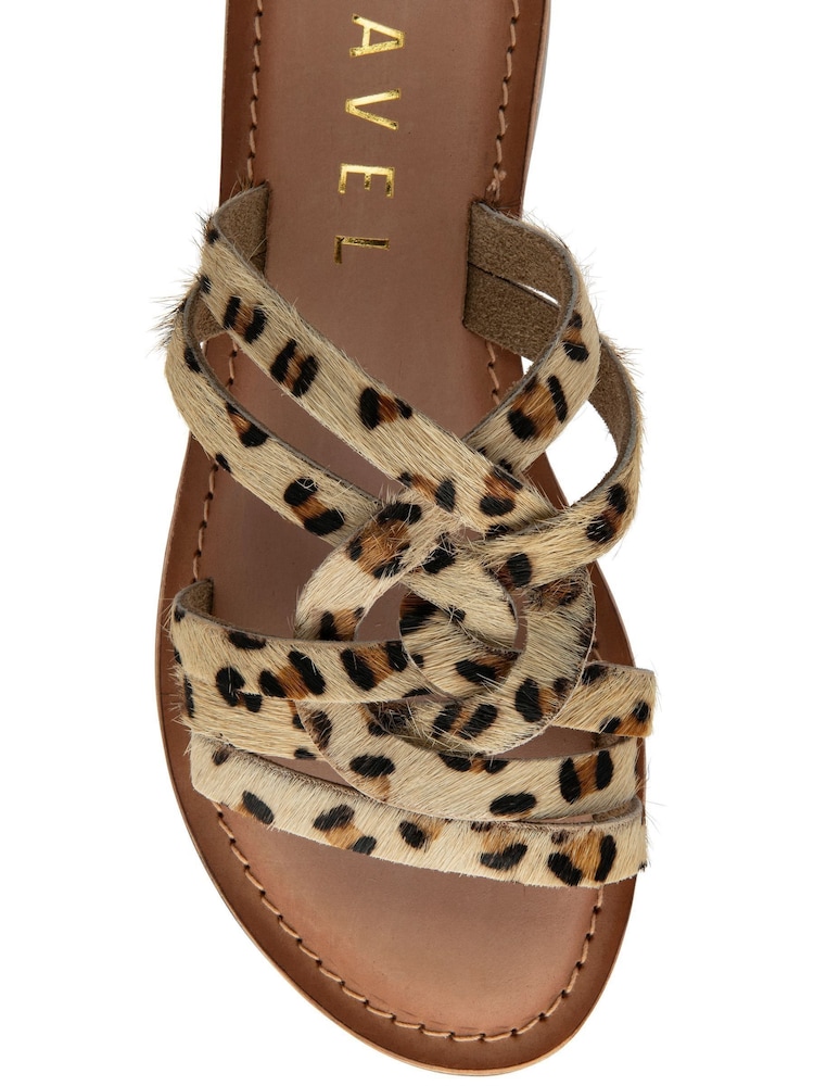 Ravel Animal Print Leather Flat Mule Sandals - Image 4 of 4