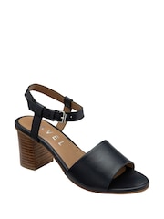 Ravel Blue Leather Peep-Toe Sandals - Image 1 of 4